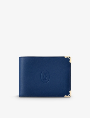 Cartier Womens Blue Must De Leather Wallet