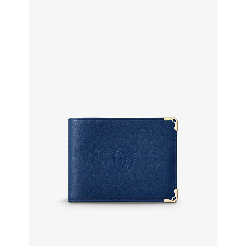 Cartier Womens Blue Must De Leather Wallet