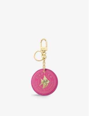 Cartier Womens Fuchsia Characters Leather Medallion Keyring
