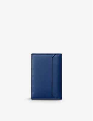 Shop Cartier Must De  Leather Card Holder In Blue