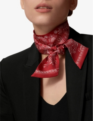 Cartier Womens Red Double C De Graphic-print Silk-twill Scarf In Red