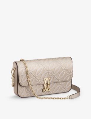 Cartier Womens Beige C De Mini Leather Cross-body Bag In Beige