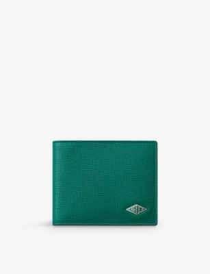 Shop Cartier Losange Logo-plaque Leather Wallet In Green