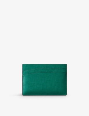 Shop Cartier Losange Logo-plaque Leather Card Holder In Green