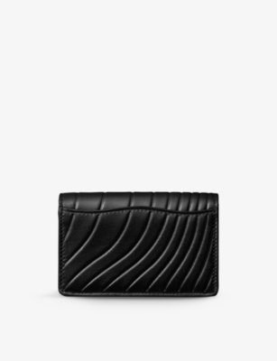 Shop Cartier Panthère De  Mini Leather Wallet In Black