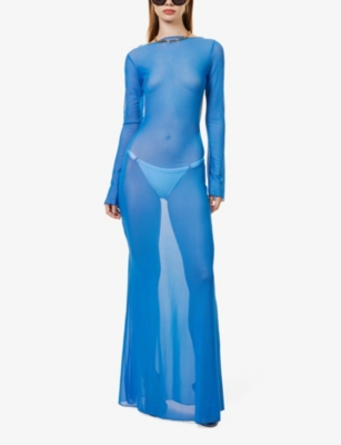 Shop Jaded London Women's Multi Ziva Semi-sheer Mesh Maxi Dress