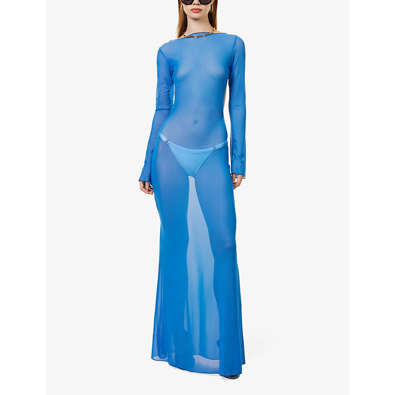 Shop Jaded London Women's Multi Ziva Semi-sheer Mesh Maxi Dress