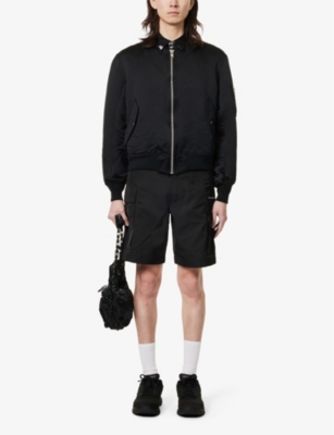 Shop Black Comme Des Garcon Men's Black Zipped-pocket Boxy-fit Shell Jacket
