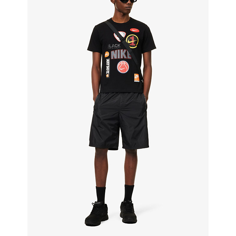 Shop Black Comme Des Garcon Black Comme Des Garçons X Nike Graphic-print Cotton T-shirt