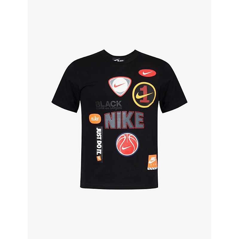 Black Comme Des Garcon Black Comme Des Garçons X Nike Graphic-print Cotton T-shirt