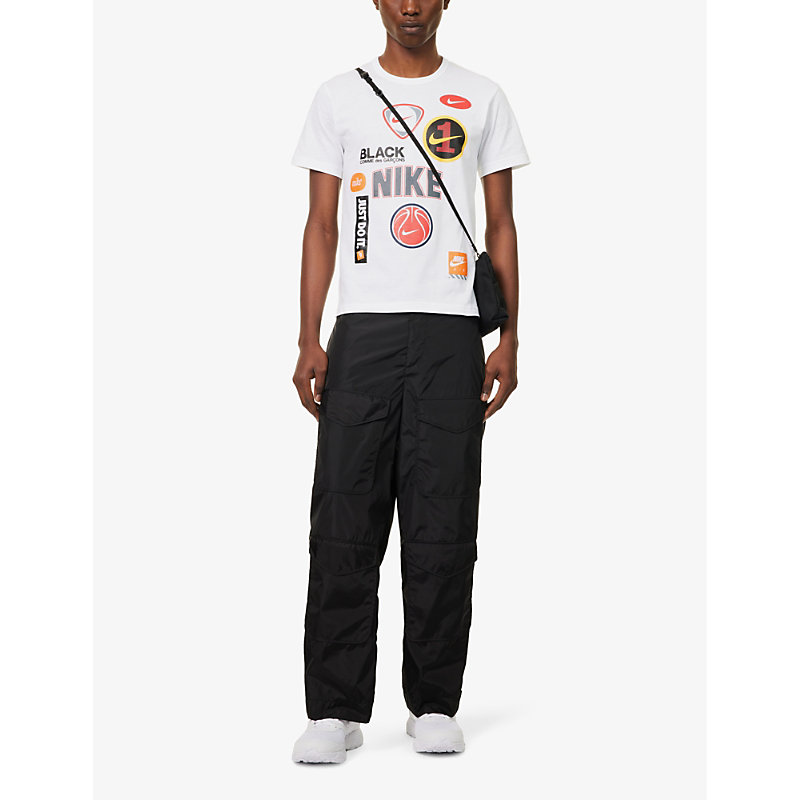 Shop Black Comme Des Garcon Black Comme Des Garçons X Nike Graphic-print Cotton T-shirt In White