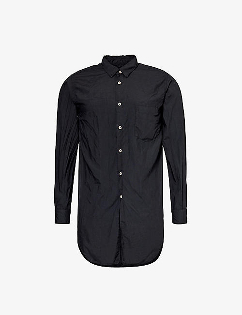 BLACK COMME DES GARCON: Crinkled back-split woven shirt