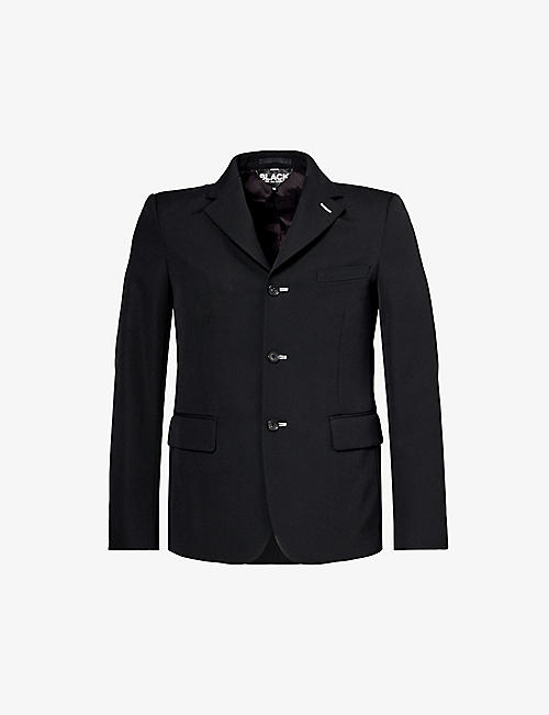 BLACK COMME DES GARCON: Single-breasted contrast-stitching wool blazer