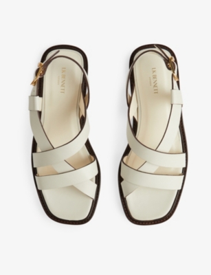 Shop Lk Bennett Women's Whi-white Telma Multi-strap Flat Leather Sandals