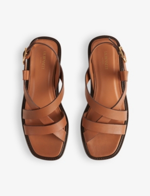 LK BENNETT: Telma multi-strap flat leather sandals