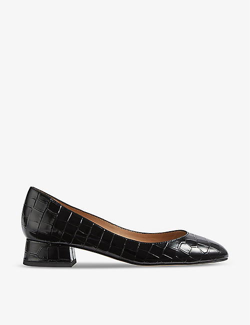 LK BENNETT: Blaine croc-effect leather court shoes