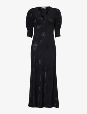 Rixo London Black Poppy Jacquard In Poppy Jacquard