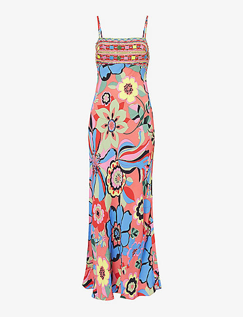 RIXO: Brandon floral-print woven maxi dress