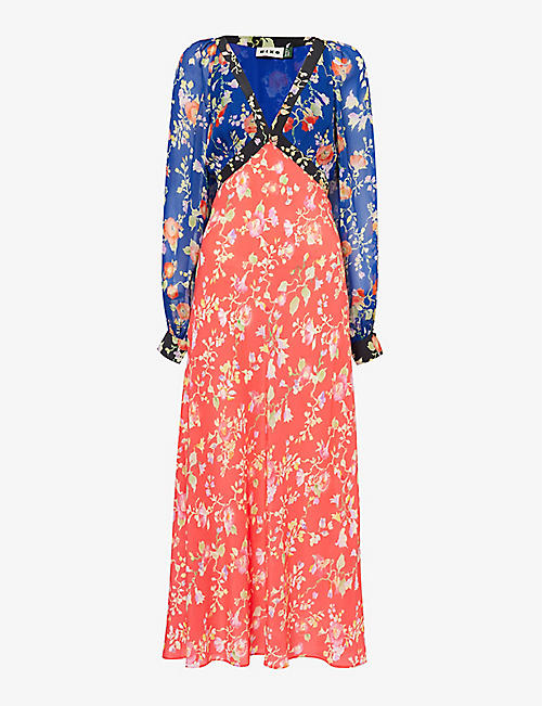 RIXO: Ayla floral-print silk midi dress