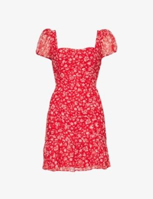 RIXO: Bowie floral-print woven mini dress