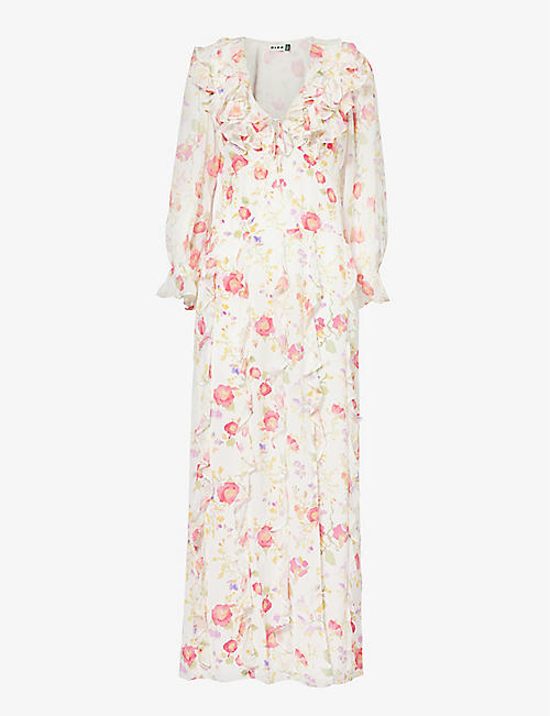 RIXO: Linnett floral-print silk midi dress