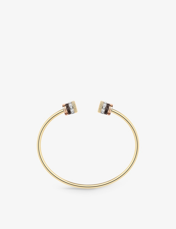 Quatre Classique PVD-coated 18ct yellow, white and pink gold and 0.23ct brilliant-cut diamond bracelet