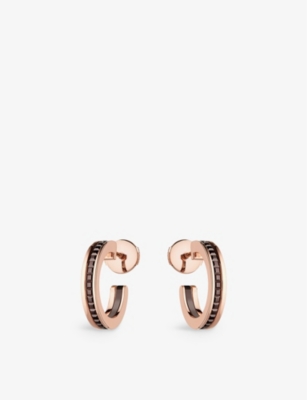 BOUCHERON: Quatre Classique PVD-coated 18ct yellow and pink-gold hoop earrings