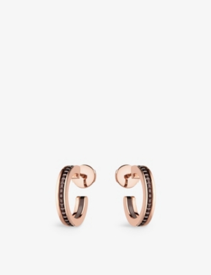 Boucheron Womens Yellow Gold Quatre Classique Pvd-coated 18ct Yellow And Pink-gold Hoop Earrings