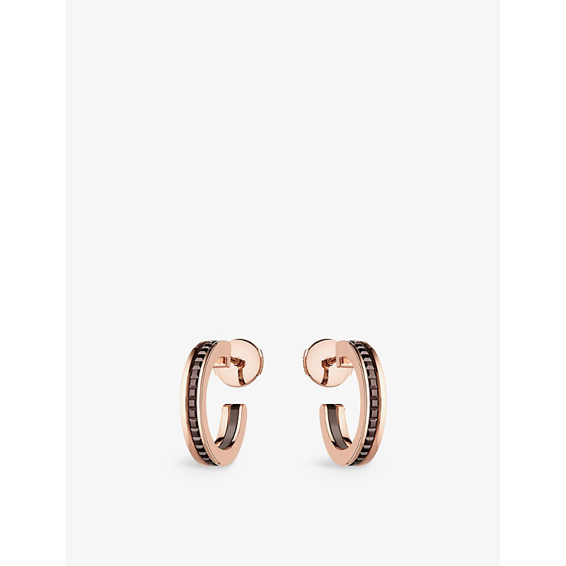 Boucheron Womens Yellow Gold Quatre Classique Pvd-coated 18ct Yellow And Pink-gold Hoop Earrings