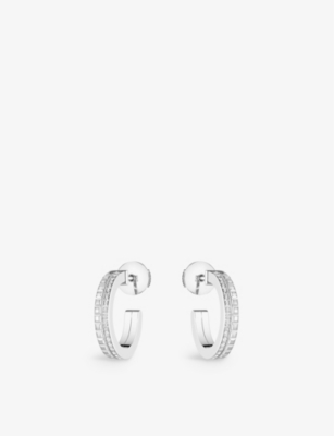 BOUCHERON: Quatre Radiant Edition 18ct white-gold 0.24ct diamond hoop earrings