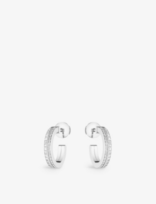 Boucheron Womens White Gold Quatre Radiant Edition 18ct White-gold 0.24ct Diamond Hoop Earrings