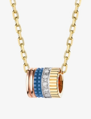Boucheron Womens Yellow Gold Quatre Blue Edition 18ct Yellow, White And Rose-gold, Ceramic And 0.17c