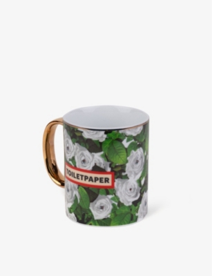 SELETTI: Seletti x TOILETPAPER roses gold and fine-porcelain mug 10cm