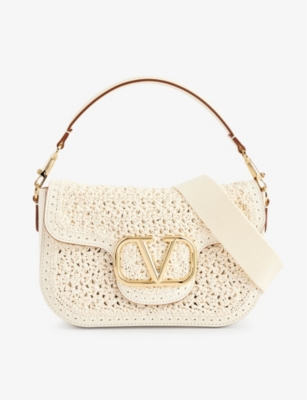 Valentino Leather Alltime Shoulder Bag In Ivory