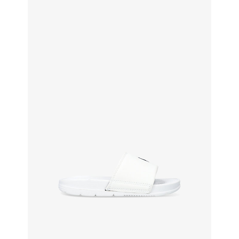 Shop Polo Ralph Lauren Boys' Fairview Polo Pony-embroidered Woven Sliders In White/navy
