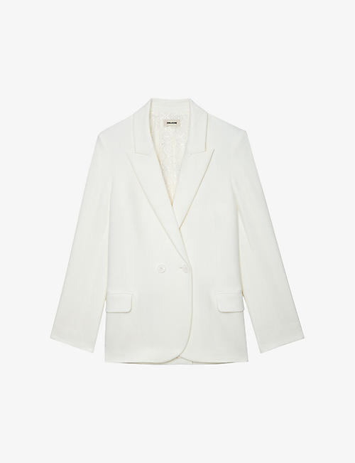 ZADIG&VOLTAIRE: Visit Peace And Love diamanté-embellished stretch-woven blazer