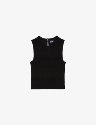 THE KOOPLES: Openwork fitted knitted top