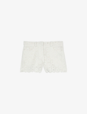 THE KOOPLES: Guipure mid-rise cotton shorts