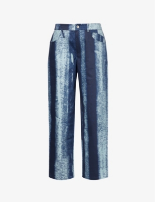 MIAOU: Echo straight-leg mid-rise stretch-cotton trousers