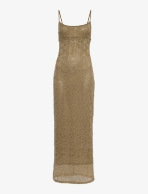 Miaou Womens Hunter Thais Floral-pattern Lace Maxi Dress In Hunter