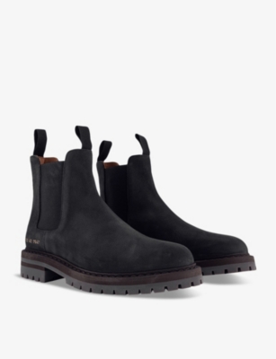 Shop Common Projects Mens Black Suede Winter Elasticated-panel Suede Chelsea Ankle Boots