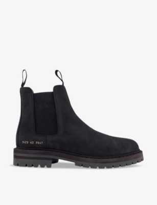 Shop Common Projects Mens Black Suede Winter Elasticated-panel Suede Chelsea Ankle Boots