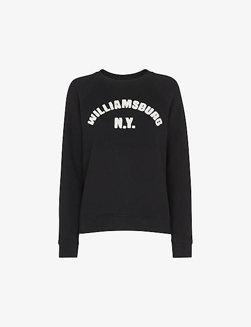 WHISTLES: Williamsburg logo-embroidered long-sleeve cotton sweatshirt