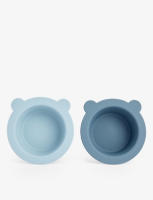 LIEWOOD: Peony animal-ear set of two silicone suction bowls