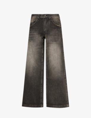 JADED LONDON: Colossus stud-embellished relaxed-fit wide-leg jeans