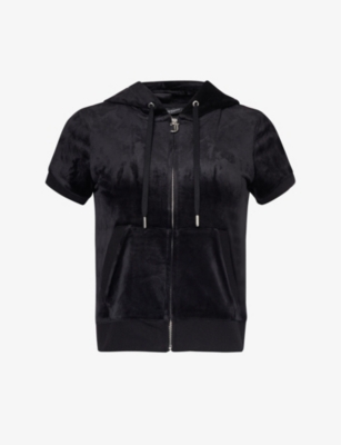 JUICY COUTURE: Chadwick short-sleeve stretch-velour hoody