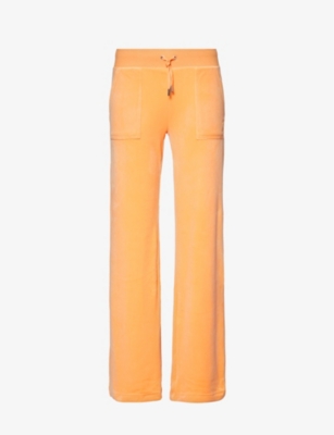 Juicy Couture Womens Papaya Del Ray Patch-pocket Velour Jogging Bottoms