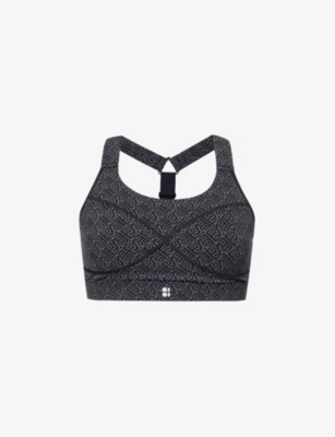 SWEATY BETTY - Power graphic-print stretch-woven bra