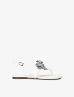 KURT GEIGER LONDON: Mini Kensington T-bar leather sandals 6-7 years