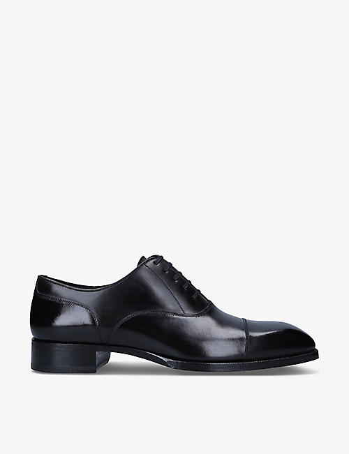 TOM FORD: Elkan cap-toe leather shoes